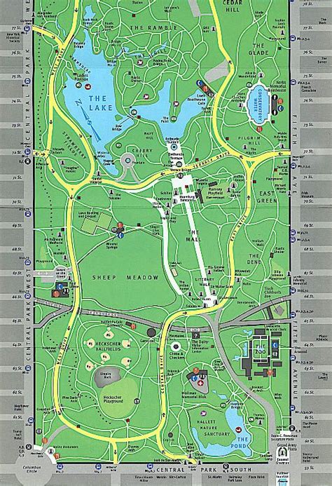 VISITOR'S MAP TO CENTRAL PARK | Central park nyc, Central park map ...