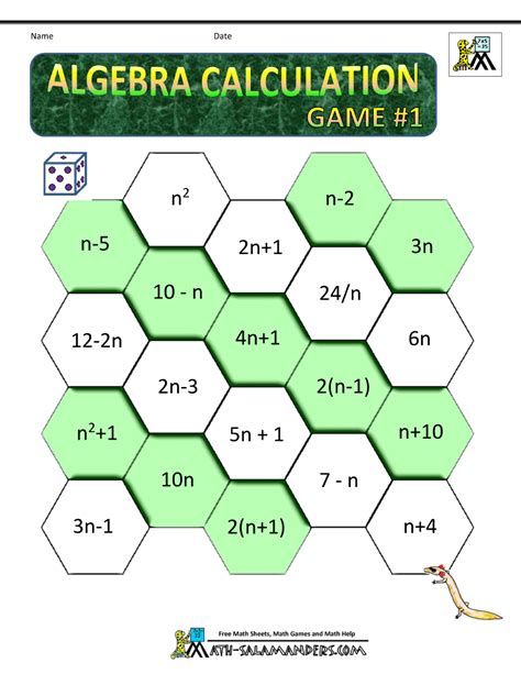 algebra games calculation game 1 Math Logic Games, 6th Grade Math Games ...