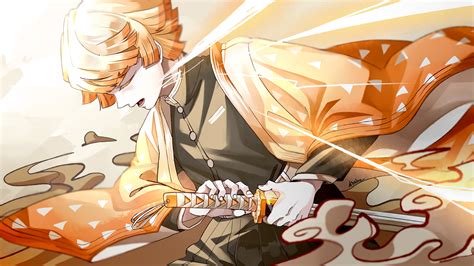 Demon Slayer Zenitsu Agatsuma With Sword 4K 5K HD Anime Wallpapers | HD ...