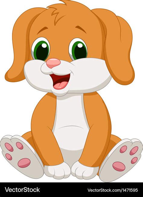 Cute baby dog cartoon Royalty Free Vector Image