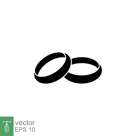 Wedding rings icon. Simple solid style. Two gold rings, married ...