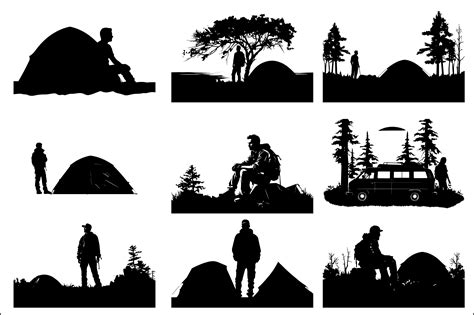 Camping Silhouette Bundle Vector Graphic by CraftStudio99 · Creative ...