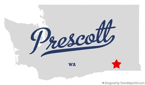 Map of Prescott, WA, Washington