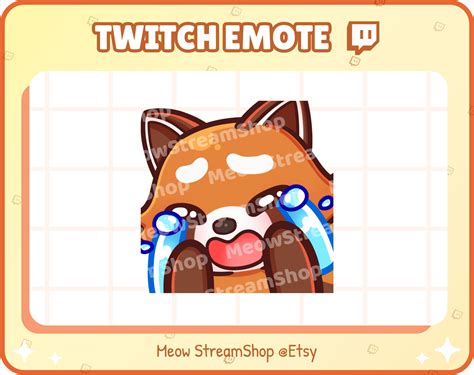 Twitch Emote / Cute Red Panda Cry Sad Sob Emotes / Cute - Etsy Ireland