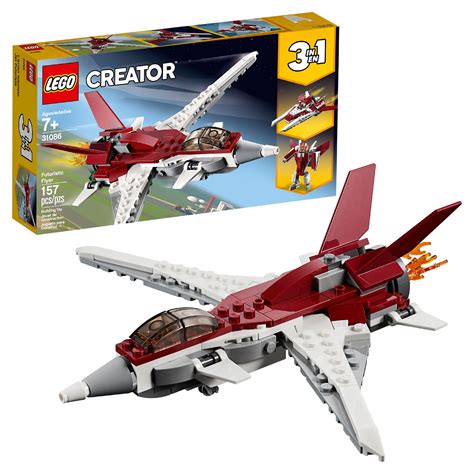 LEGO Creator 3in1 Futuristic Flyer STEM Jet Plane Building Set 31086 ...