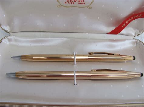 14K Gold Filled Vintage Cross Pen and Pencil Set 1967