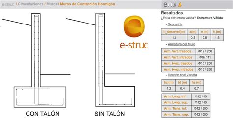 Muros de contención con talón o sin talón – e-STRUC