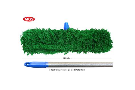 24 Inches Green Dry Mop With 5 Feet Metal Rod - Mop By MGS | MGS ...