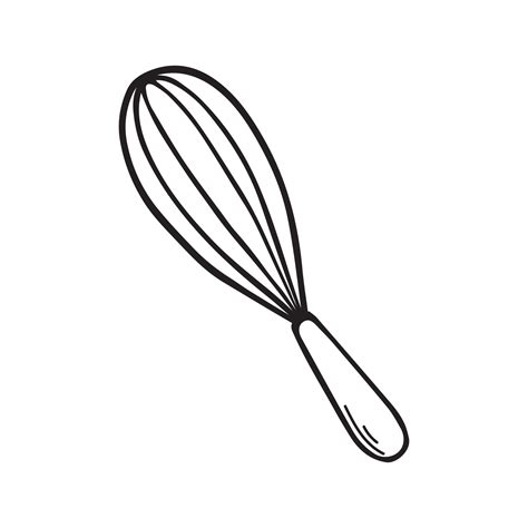 Hand drawn wire whisk doodle. Kitchen appliance in sketch style. Vector ...