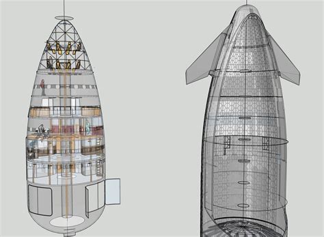 Speculative internal layout of SpaceX Starship by Michel Lamontagne ...