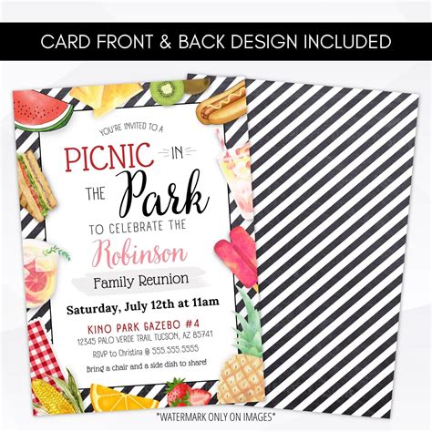 Picnic Family Reunion Invitation – Simple Desert Designs