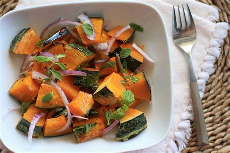 Roasted Kabocha Squash with Oregano and Mint - Girl Cooks World