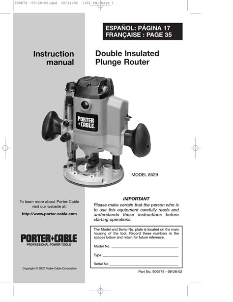 PORTER-CABLE 8529 INSTRUCTION MANUAL Pdf Download | ManualsLib