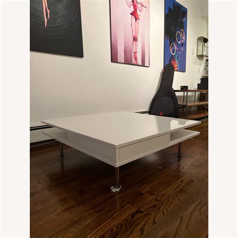 IKEA Coffee Table in White High-Gloss Finish - AptDeco