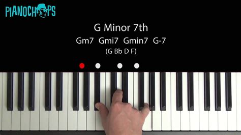 G minor 7 chord on Piano - Gm7 - YouTube