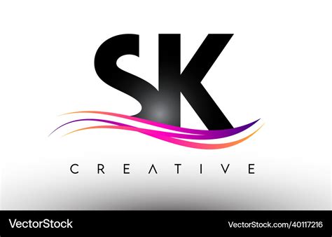 Sk logo letter design icon letters Royalty Free Vector Image