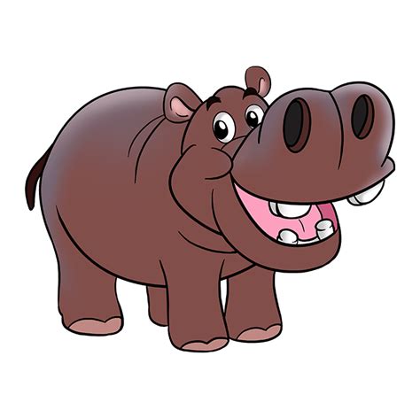 How to Draw a Hippo - Really Easy Drawing Tutorial | Hipopotamo desenho ...