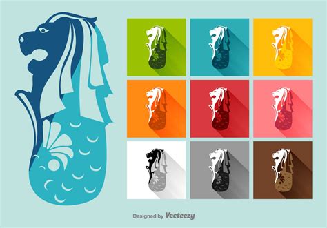 Merlion Vector Flat Icons 123891 Vector Art at Vecteezy