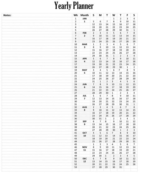 Free Printable Yearly Planner Template in PDF, Word & Excel