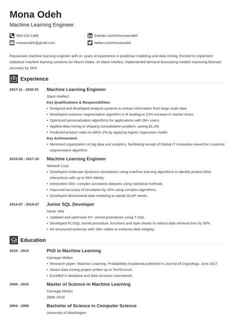 Machine Learning Resume: Samples and Writing Guide