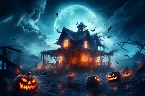 Haunted house on halloween celebration concept. Spooky house halloween ...