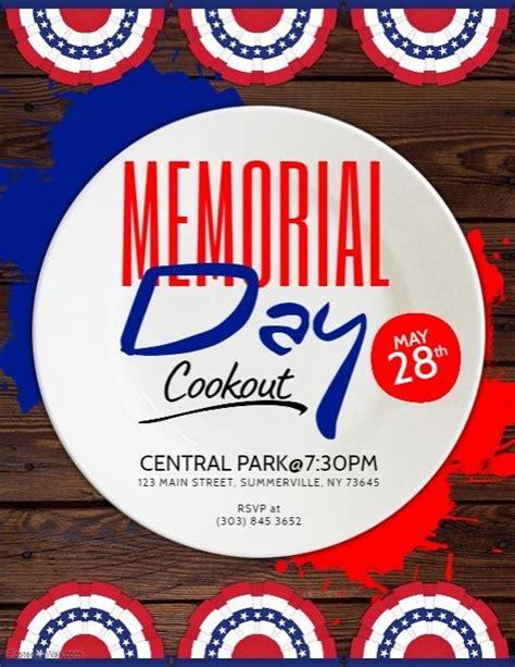 Memorial Day Cookout Flyer | Memorial day, Cookout, Memories