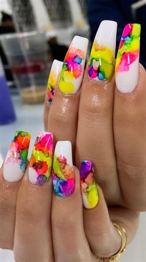 58+ Stylish and Bright Summer Nail Design Colors and Ideas #marblenails ...