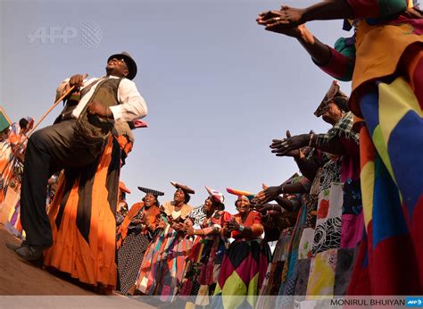 Herero people dance during a cultural celebration in #botswana ...