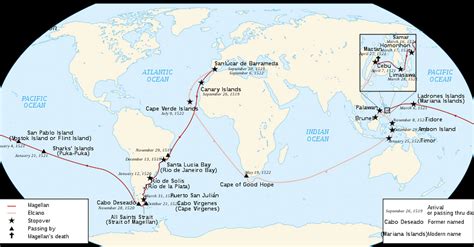 Map of Ferdinand Magellan's Circumnavigation (Illustration) - World ...