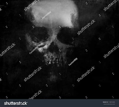 Scary Skull Isolated On Black Background Stock Illustration 710874280 ...