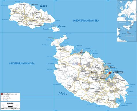 Detailed Map Of Malta