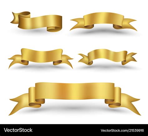 Gold ribbon banner Royalty Free Vector Image - VectorStock