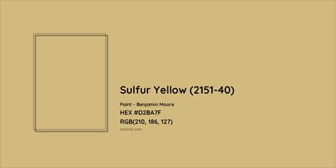 Benjamin Moore Sulfur Yellow (2151-40) Paint color codes, similar ...