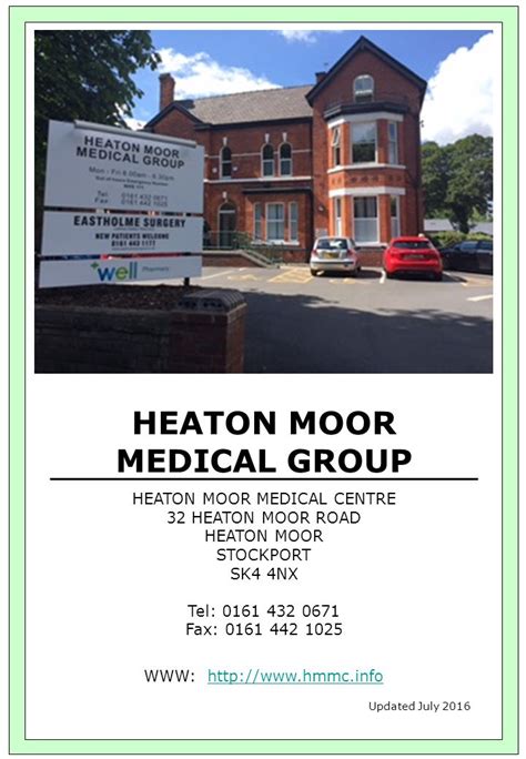 HEATON MOOR MEDICAL GROUP HEATON MOOR MEDICAL CENTRE 32 HEATON MOOR ...