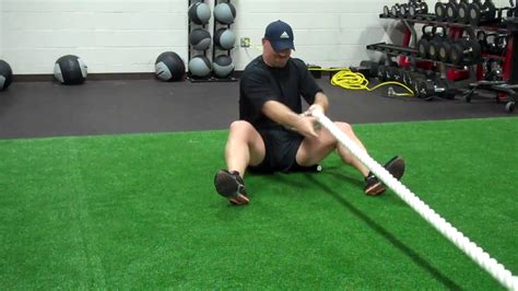 SEATED ROPE SLED PULL - YouTube