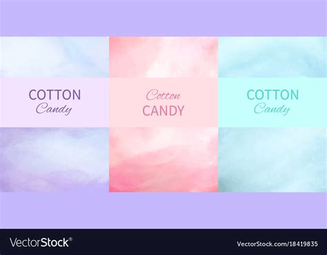 Cotton candy backgrounds in purple pink and blue Vector Image