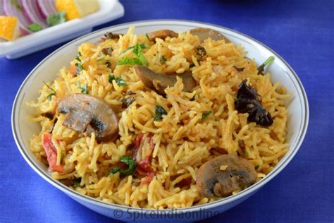 Mushroom Biryani Recipe - Kalan Biryani — Spiceindiaonline