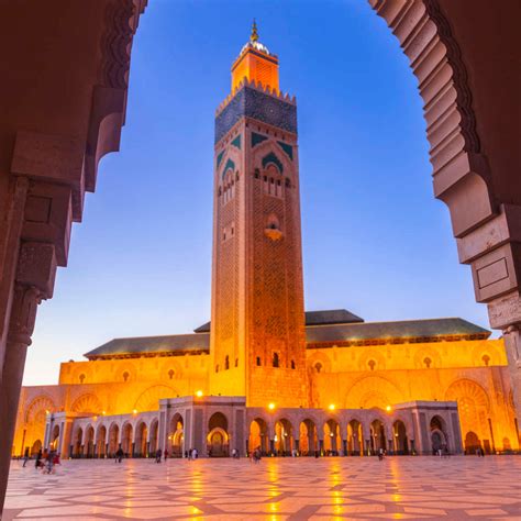 Hassan II Mosque Minaret Lights Wall Art | Photography