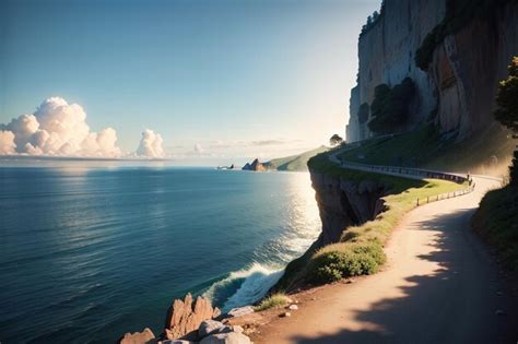 Premium AI Image | A road trip to the coast of france