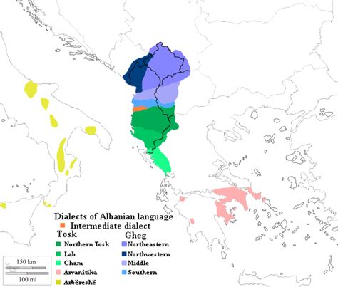 Albanian Dialects Map by ChR1sAlbo on deviantART