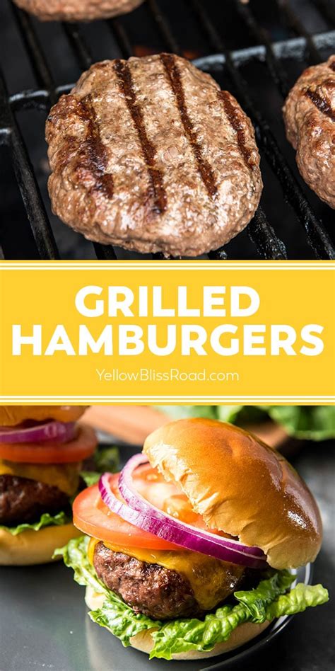 Juicy Grilled Hamburgers Recipe | YellowBlissRoad.com