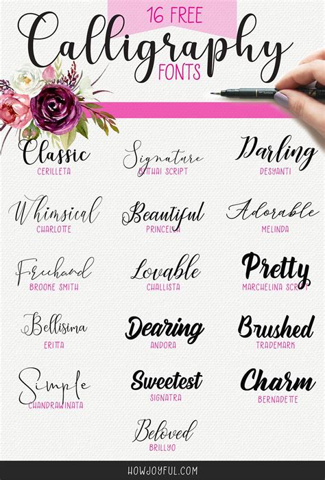 16 free calligraphy fonts for your next creative project – Artofit