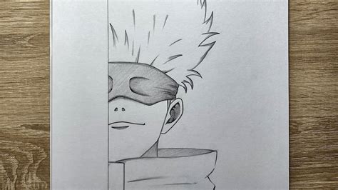 How to Draw Satoru Gojo half face step by step | Jujutsu Kaisen - YouTube