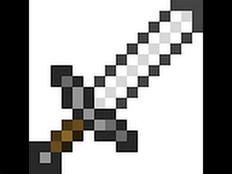 Minecraft how to build an iron sword (pixel art) - YouTube