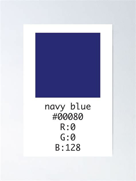 "Navy Blue Hex and RGB Code " Poster for Sale by Number3art | Redbubble