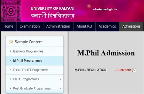 www.klyuniv.ac.in Kalyani University M.Phil Admission 2024 - Online ...