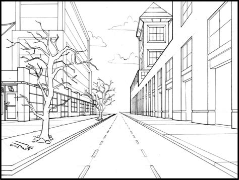 Cityscape Perspective Drawing at GetDrawings | Free download