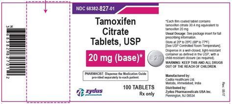 Tamoxifen - FDA prescribing information, side effects and uses