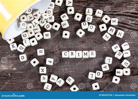 Word CRIME on Old Wooden Table. Stock Photo - Image of hardback, jury ...