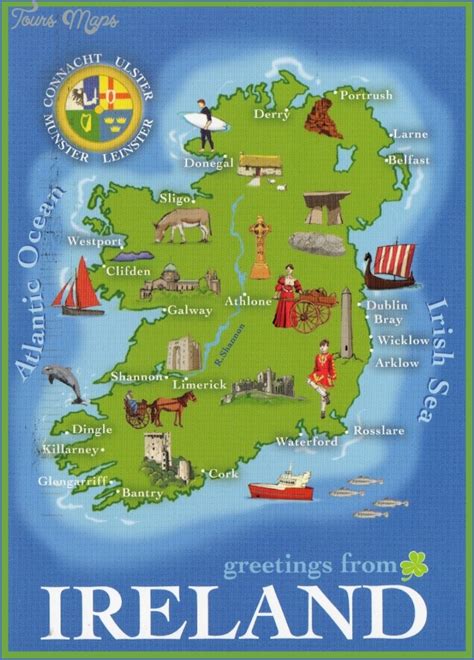 Ireland Map Tourist Attractions - ToursMaps.com